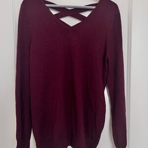 Chic V-Neck Sweater in Deep Burgundy